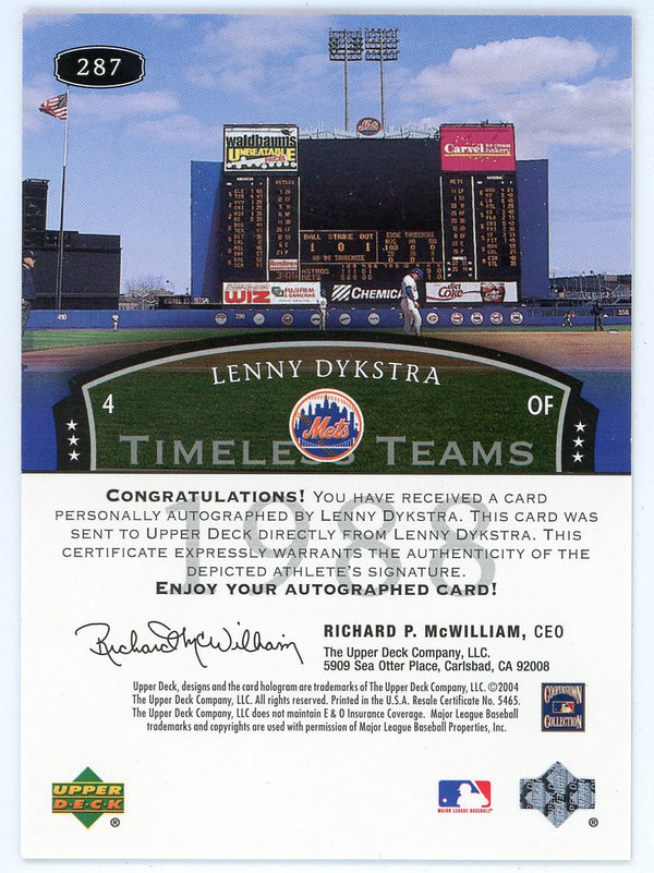 LENNY DYKSTRA Autographed Official National League Baseball