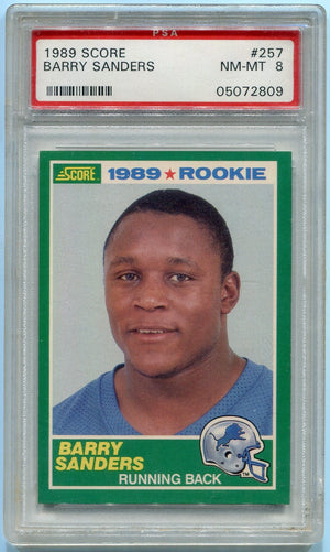 Barry Sanders 1989 Score RC #257 PSA Graded 8