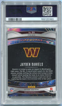 Jayden Daniels 2024 Panini Prizm Fireworks Green Cracked Ice Prizm RC #24 PSA Graded 10