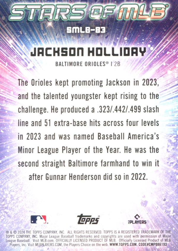 Jackson Holliday 2024 Topps Stars of MLB Rookie Card