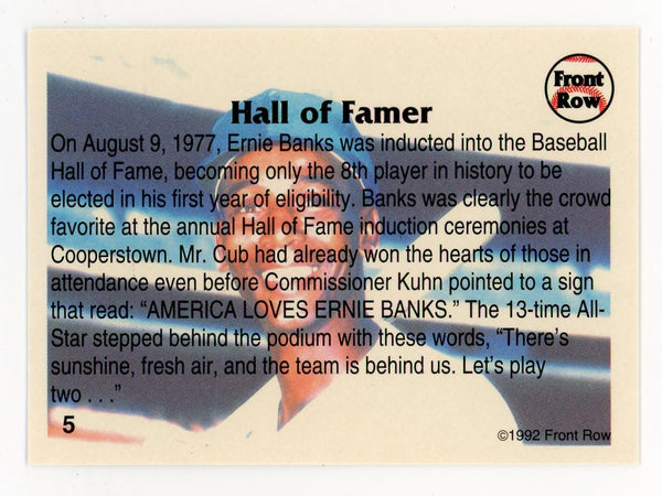Ernie Banks 1992 Front Row All-Time Great#4 of 100 Set of Cards