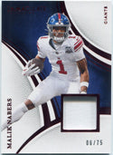 Malik Nabers 2025 Panini Immaculate Collection Jersey Ruby Parallel Card #88 6/75