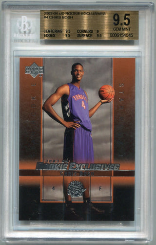 Chris Bosh 2003-2004 Upper Deck Rookie Exclusives RC#4 BGS Graded 9.5