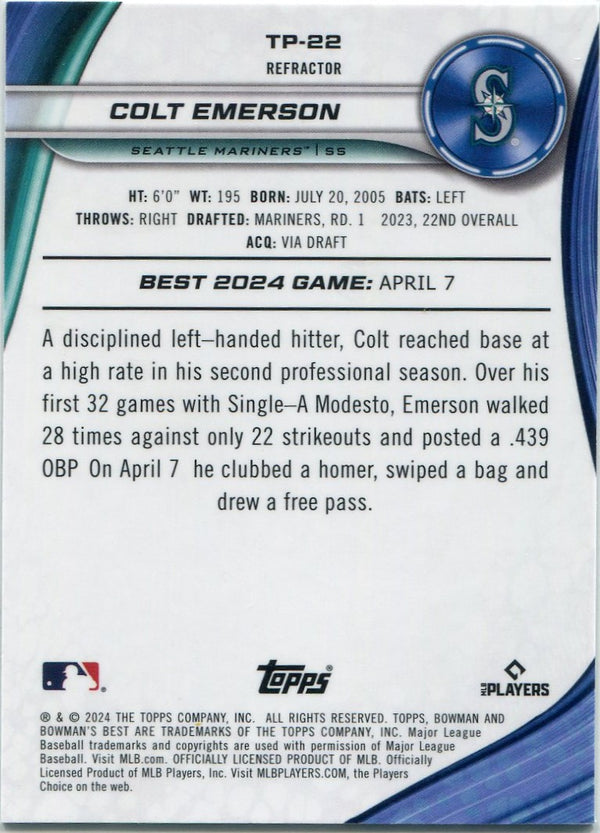 Colt Emerson 2024 Bowman's Best Refractor RC TP-22