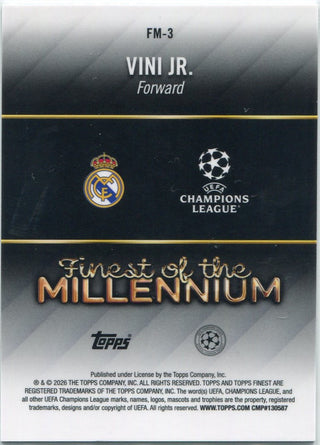 Vinicius Jr. 2025 - 2026 Topps Finest Finest Of The Millennium Card #FM-3