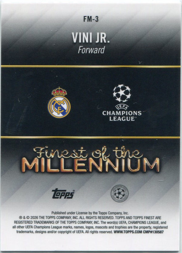 Vinicius Jr. 2025 - 2026 Topps Finest Finest Of The Millennium Card #FM-3