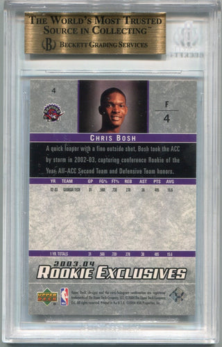 Chris Bosh 2003-2004 Upper Deck Rookie Exclusives RC#4 BGS Graded 9.5