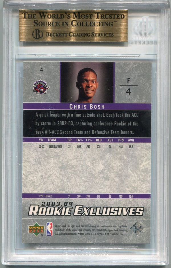 Chris Bosh 2003-2004 Upper Deck Rookie Exclusives RC#4 BGS Graded 9.5