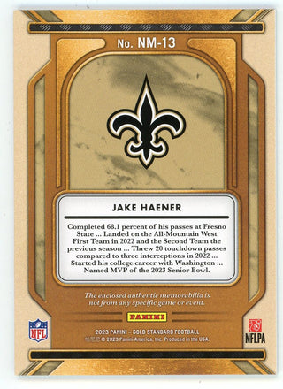 Jake Haener 2023 Panini Gold Standard Patch Relic #NM-13