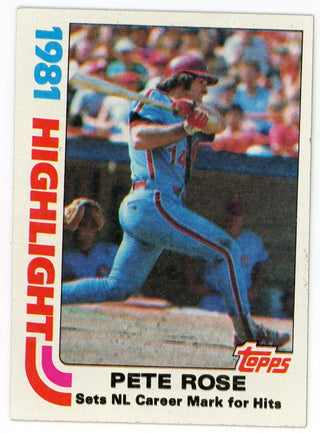 Pete Rose 1982 Topps 1981 Highlight Card