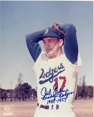 Carl Erskine Autographed 8x10 Baseball Inscribed Photo