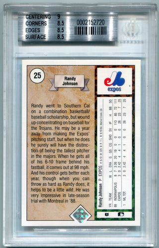 Randy Johnson 1989 Upper Deck RC #25 BGS Graded 8.5