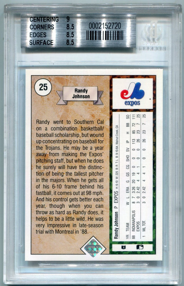 Randy Johnson 1989 Upper Deck RC #25 BGS Graded 8.5