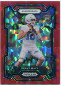 Drake Maye 2024 Panini Prizm Draft Picks Red Cracked Ice Prizm RC #103