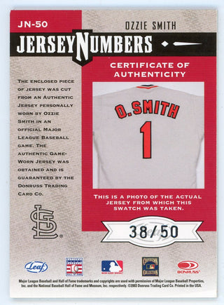 Ozzie Smith 2003 Leaf Limited Jersey Numbers Patch Relic #JN-50