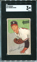 Warren Spahn 1952 Bowman #156 SGC 3 Card