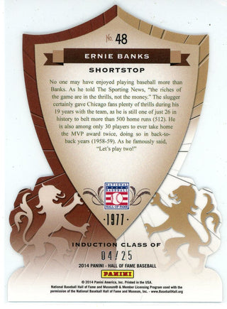 Ernie Banks 2014 Panini Hall of Fame Crusade Die Cut Card #48