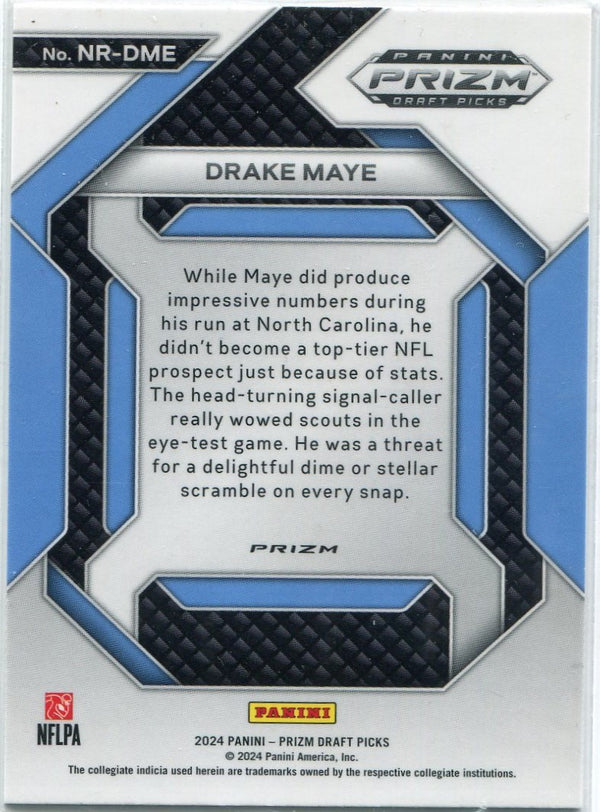 Drake Maye 2024 Panini Prizm Draft Picks New Recruits Red Cracked Ice Prizm RC #NR-DME