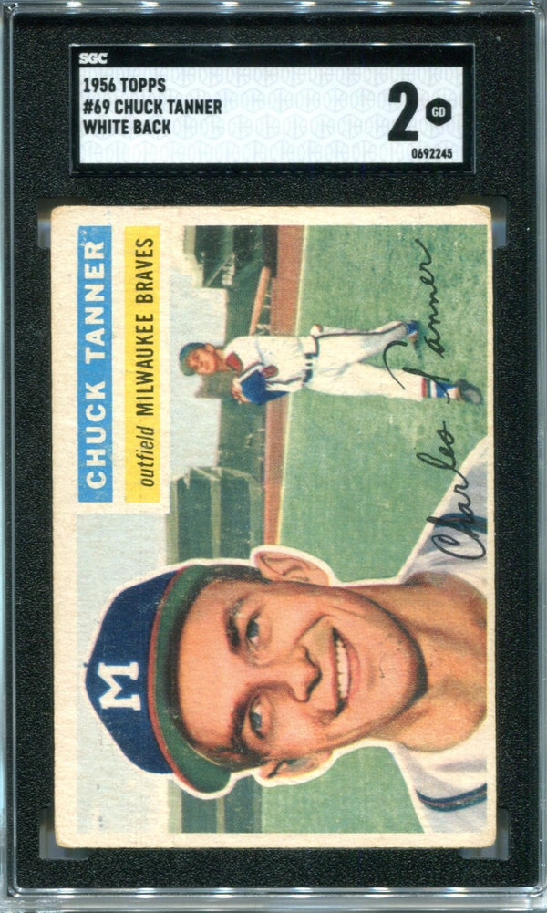 Chuck Tanner 1956 Topps #69 SGC 2 Card