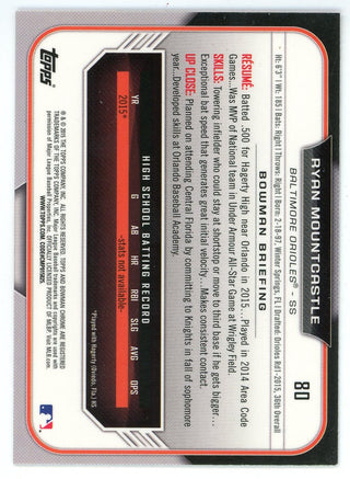 Ryan Mountcastle 2015 Topps Bowman Chrome Card #80