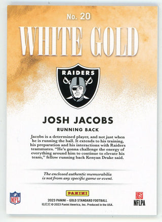 Josh Jacobs 2023 Panini Gold Standard Patch Relic #20