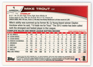 Mike Trout 2013 Topps Chrome Purple Refractor #1 Card