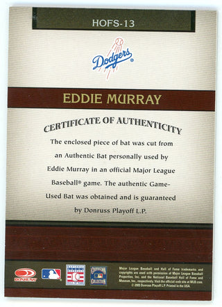 Eddie Murray 2005 Donruss Greats HOF Souvenirs Bat Relic #HOFS-13