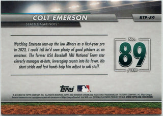 Colt Emerson 2024 Bowman Chrome Top 100 RC #BTP-89