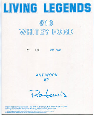 Whitey Ford Autographed Ron Lewis Lithograph 502/5000