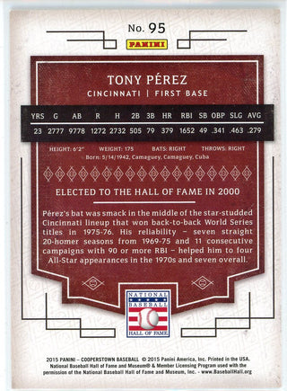 Tony Perez 2015 Panini Cooperstown Card #95