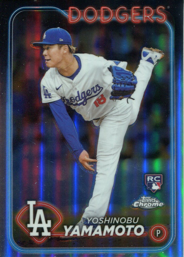 Yoshinobu Yamamoto 2024 Topps Chrome Rookie Card