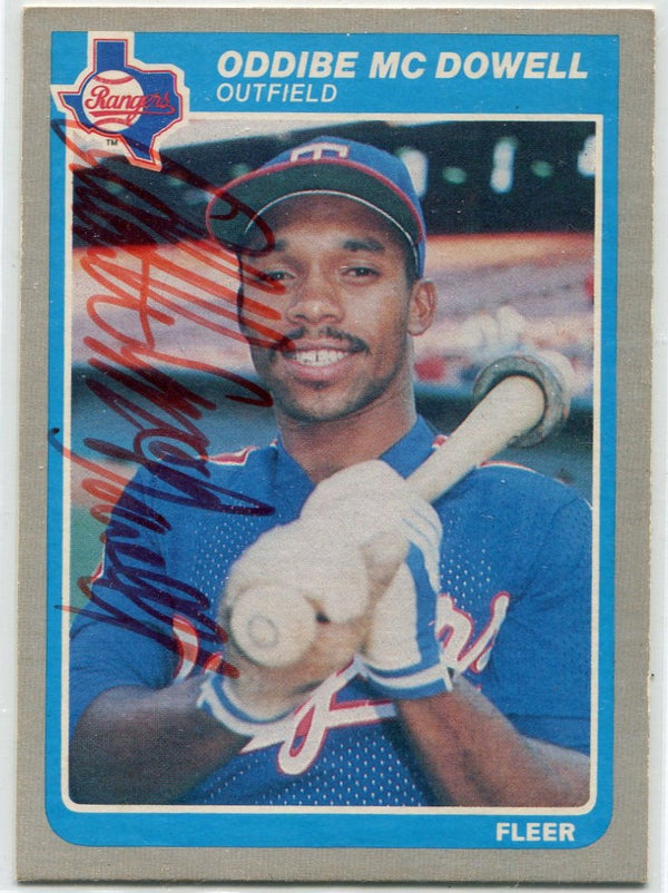 Oddibe McDowell Autographed 1985 Fleer Update Rookie Card