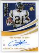 LaDainian Tomlinson Autographed 2021 Panini Immaculate Collection Records Card #IR-LT