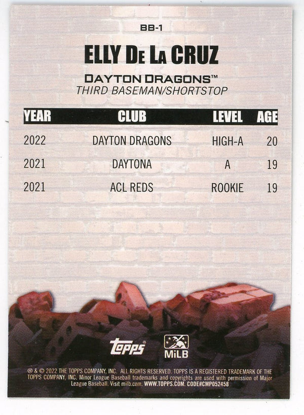 Elly De La Cruz 2022 Topps Brick By Brick Card #BB-1