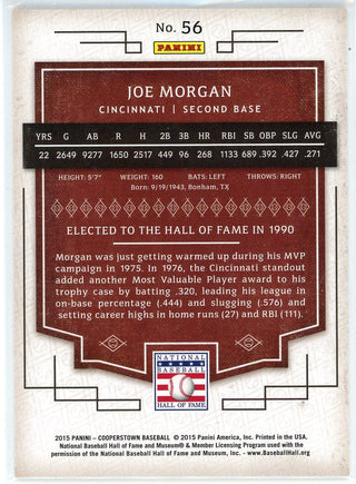 Joe Morgan 2015 Panini Cooperstown Card #56