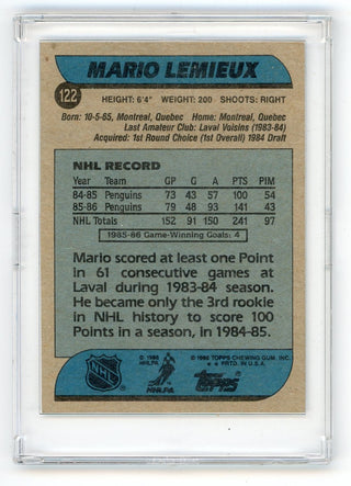Mario Lemieux 1986 Topps #122 Card