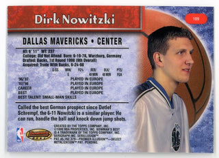 Dirk Nowitzki 1999 Topps Bowmans Best Rookie #109 Card