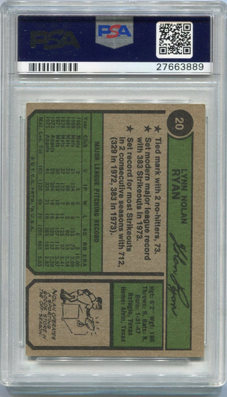Nolan Ryan 1974 Topps Card PSA Graded 5