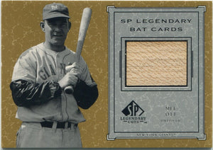 Mel Ott 2001 Upper Deck Legendary Cuts Bat Relic Card #B-MO