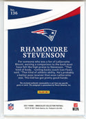 Rhamondre Stevenson Autographed 2021 Panini Immaculate Collection Rookie Patch Card #136