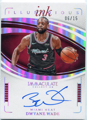 Dwyane Wade 2024 - 2025 Panini Immaculate Collection Illustrious Ink Autographed Card #II-WAD 6/15