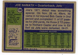 Joe Namath 1972 Topps #100