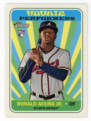 Ronald Acuna JR 2018 Topps Heritage Rookie Performers #RP-RA Card