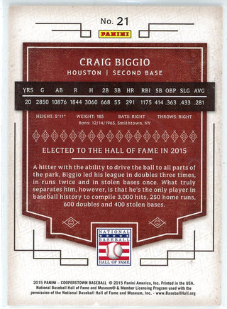 Craig Biggio 2015 Panini Cooperstown Card #21
