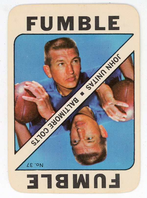 John Unitas 1971 Topps Fumble Card #37