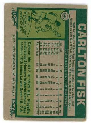 Carlton Fisk 1977 Topps #640