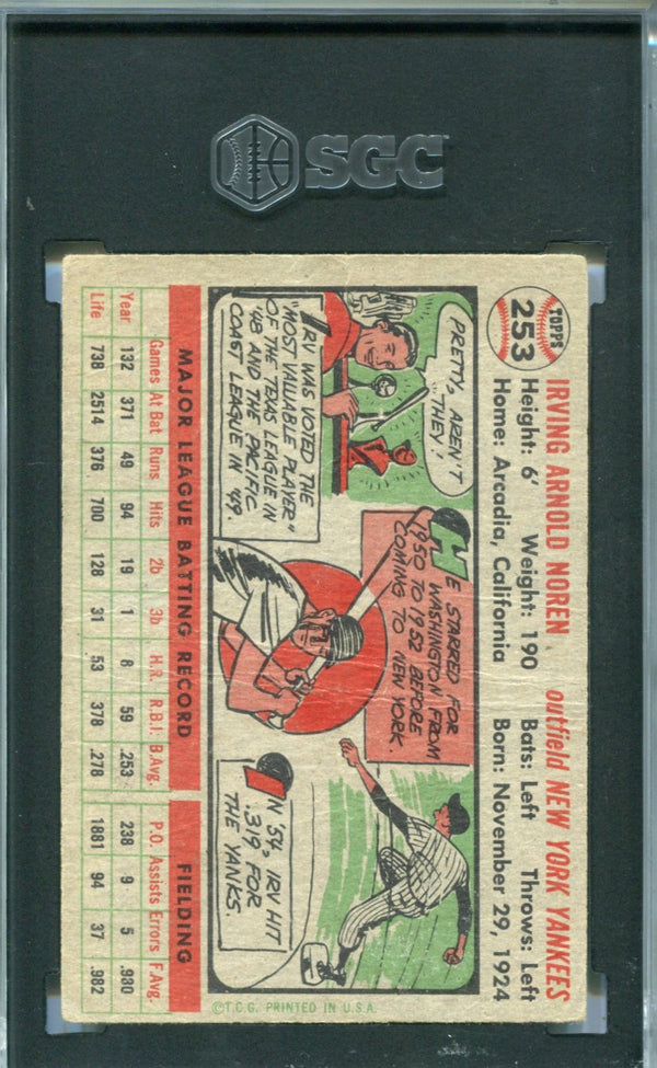 Irv Noren 1956 Topps #253 SGC 1.5 Card