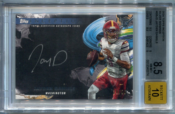 Jayden Daniels 2024 Topps Inception Silver Signings Autographed RC #ISS-JD 28/50 BGS Graded 8.5/10