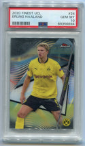 Erling Haaland 2020 - 2021 Topps Finest UCL Card #24 PSA Graded 10