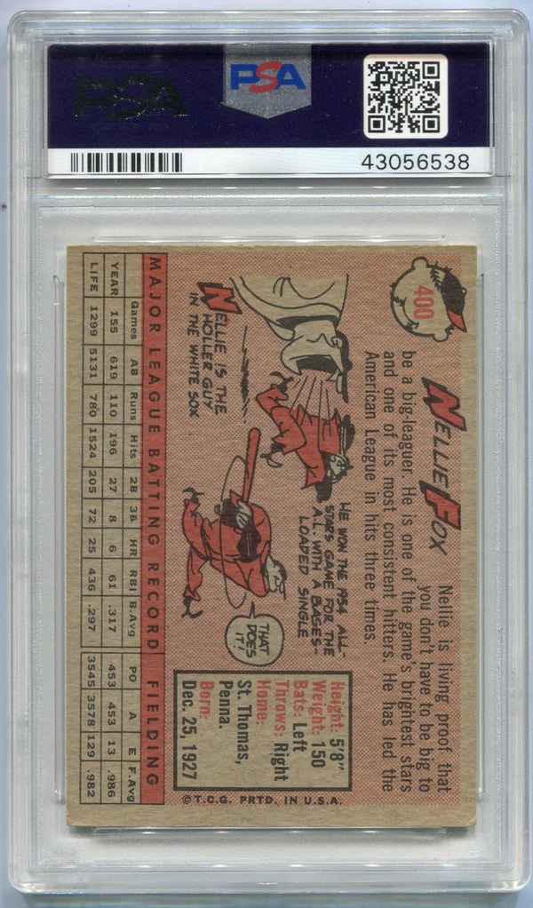 Nellie Fox 1958 Topps Card PSA Graded 6